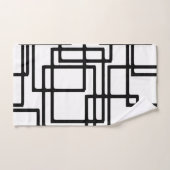 連結の黒い正方形の芸術的なデザイン バスタオルセット (ハンドタオル)