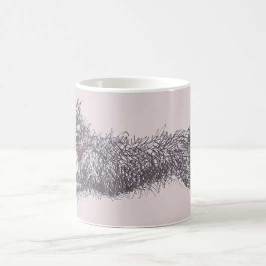 連続しただらしなく黒いテリアのマグ コーヒーマグカップ (中央)