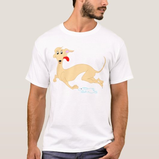 連続したウサギおよびグレイハウンドのTシャツ Tシャツ (正面)