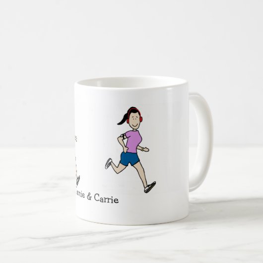 連続したカップル-名前入りな漫画のマグ コーヒーマグカップ (正面右)