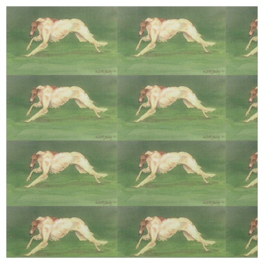 連続したボルゾイ犬の芸術の生地 ファブリック (見本)