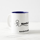 連続した人のギアのマグ(イエス・キリストに走る) ツートーンマグカップ (正面左)