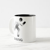 連続した人のシルエット ツートーンマグカップ (正面左)