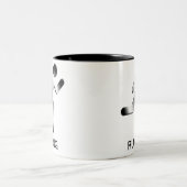 連続した人のシルエット ツートーンマグカップ (中央)