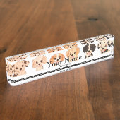 連続した犬 デスクネームプレート (側面)