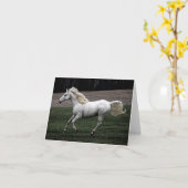 連続した白馬 カード (黄色い花)