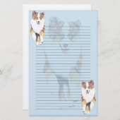 連続した赤いMerleのオーストラリア人によって並べられる文房具 便箋 (正面/裏面)