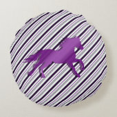 連続した馬はの縞で飾ります ラウンドクッション (裏面)
