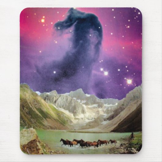 連続した馬上のHorseheadの星雲 マウスパッド (正面)
