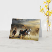 連続した馬 カード (黄色い花)