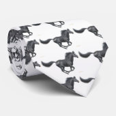 連続した黒い競走馬のタイ ネクタイ (ロール)