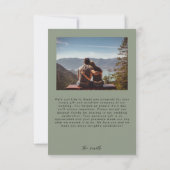 連続のシンプルなセージグリーンの写真 サンキューカード (裏面)