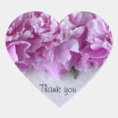 連続ピンクの牡丹 ハートシール (正面)