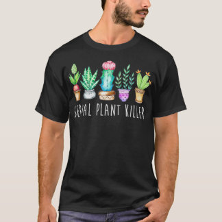 連続植物殺しカクタスサクレンツ園芸用ボ Tシャツ