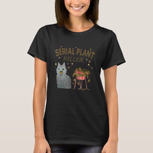 連続植物殺し 可愛い猫 趣味 引用 1 Tシャツ (正面)