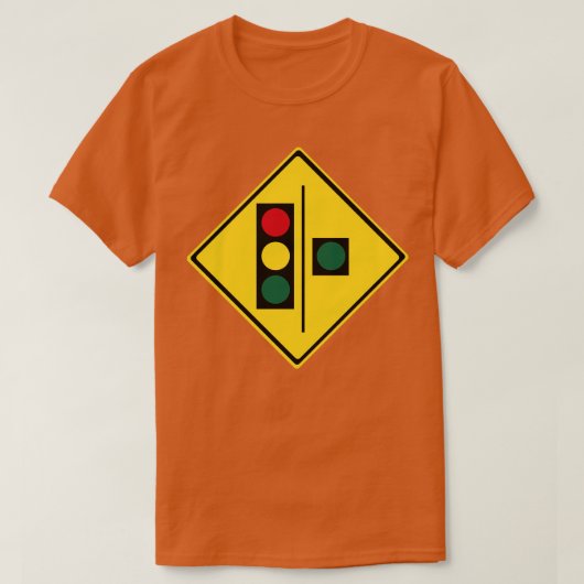 連続緑地付き信号機 Tシャツ (デザイン正面)