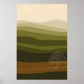 連続線のツリーアート ポスター (正面)