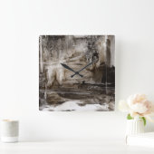 連続I スクエア壁時計 (ホーム)