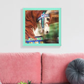 連色彩の鮮やかメリー列の馬のゴーラウンド6 キャンバスプリント (インサイチュ (リビング))