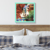 連色彩の鮮やかメリー列の馬のゴーラウンド6 キャンバスプリント (インサイチュ (寝室))