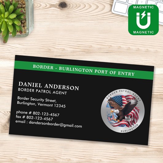 連邦カスタム法執行機関のパトロ縁どーロのロゴ マグネット名刺