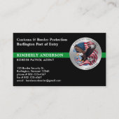 連邦カスタム軍隊縁どのパトロールエージェントのロゴ 名刺 (正面)