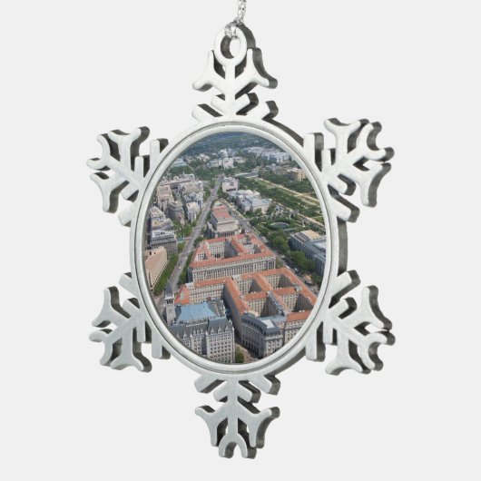 連邦三角州ワシントンDC スノーフレークピューターオーナメント (右)