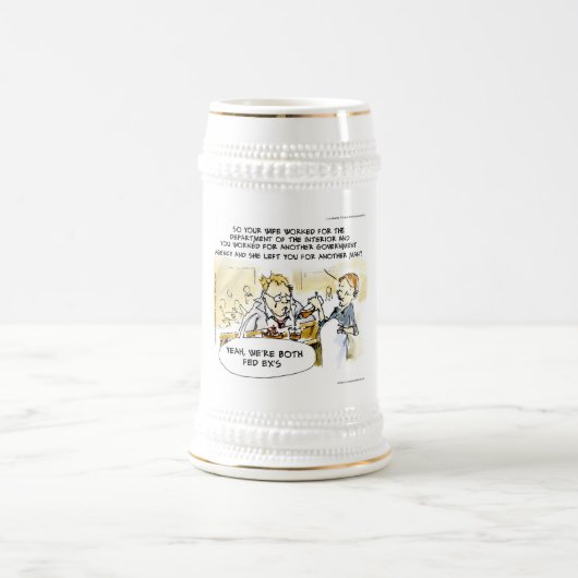 連邦便元配偶者おもしろグッズ ビールジョッキ (中央)