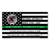 連邦法カスタム執行薄型グリーンライン マグネット名刺 (正面)