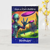 連鎖的に誕生日する |ディスクゴルフエイリアン カード (黄色い花)