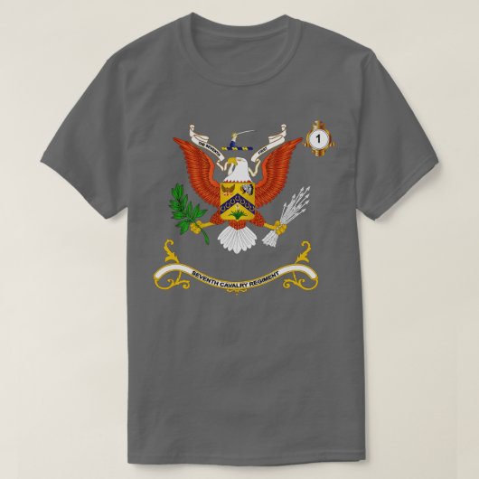 連隊旗第1大隊第7騎兵体制 Tシャツ (デザイン正面)