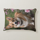 「連魅力的友：ピンクのバラ園のコルギ アクセントクッション (裏面)