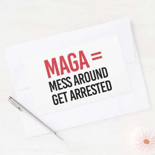 逮捕さのまわりにれる 長方形シール (封筒)