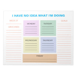 週おもしろい間カラフル組織プランナー ノートパッド