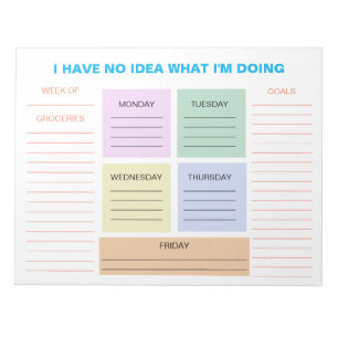 週おもしろい間カラフル組織プランナー ノートパッド