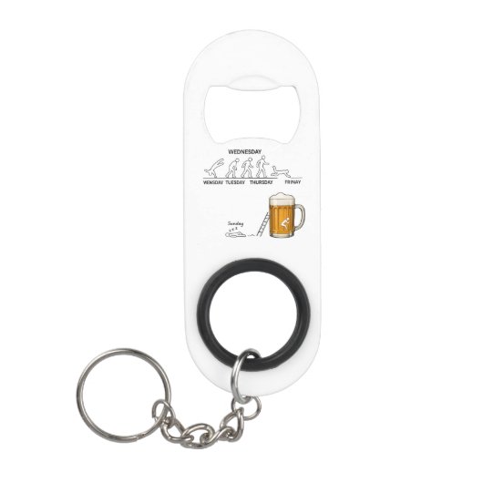 週おもしろい間ビール キーホルダー栓抜き (正面)