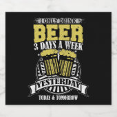 週にビール3個の日のみ飲む ビールラベル (シングルラベル)