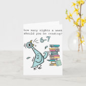 週に何回くらい6時7時に本を読むべき？ カード (黄色い花)