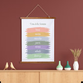 週のスペインの筆跡のキュラシブな日 吊り下げ型タペストリー