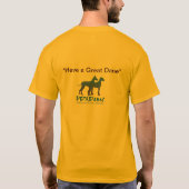 週のデンマーク人-グレートデーンを持って下さい Tシャツ (裏面)