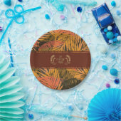 週のハッピーShavuot饗宴ヘブライ語オレンジ葉色 ペーパープレート (パーティー)