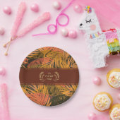 週のハッピーShavuot饗宴ヘブライ語オレンジ葉色 ペーパープレート (パーティー)