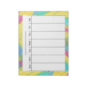 週のパステルプランナーチャートと週の日 ノートパッド (回転)