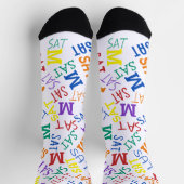 週のモノグラムの日レインボーカラー土曜日 ソックス (上部)