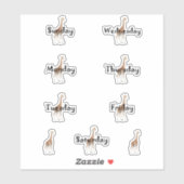 週のレーベルシートの可愛いキリン日 シール (シート)