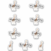 週のレーベルシートの可愛いキリン日 シール (正面)