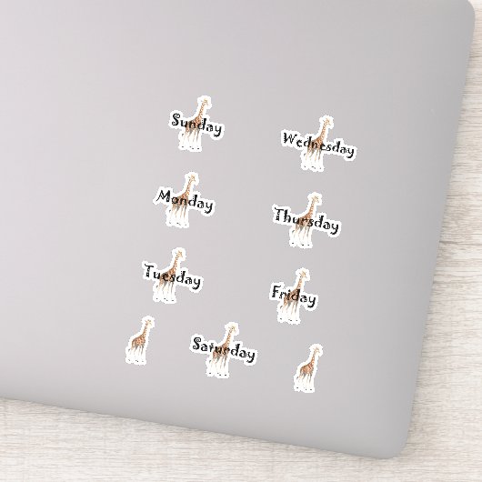 週のレーベルシートの可愛いキリン日 シール (詳細)