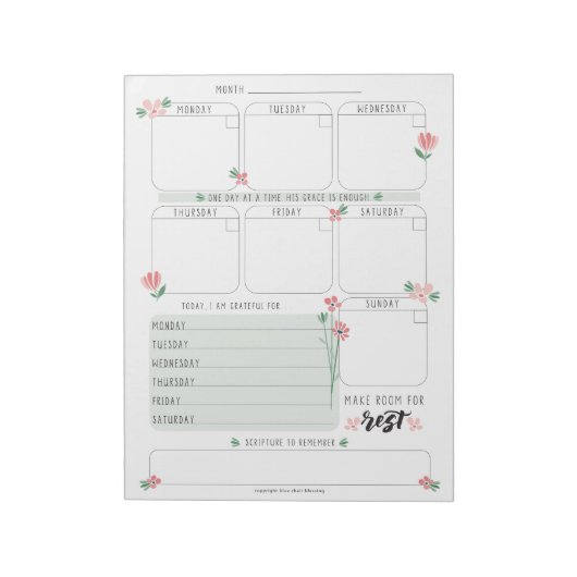 週の一目でメモ帳のプランナー ノートパッド (回転)