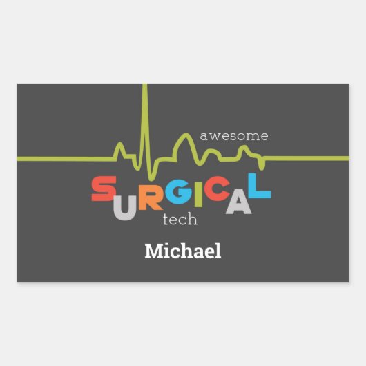 週の外科手術をパーソナライズ素晴らし 長方形シール (正面)