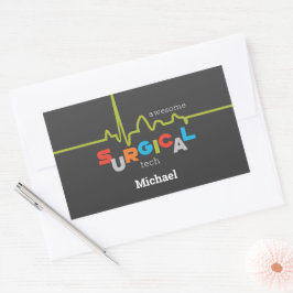 週の外科手術をパーソナライズ素晴らし 長方形シール